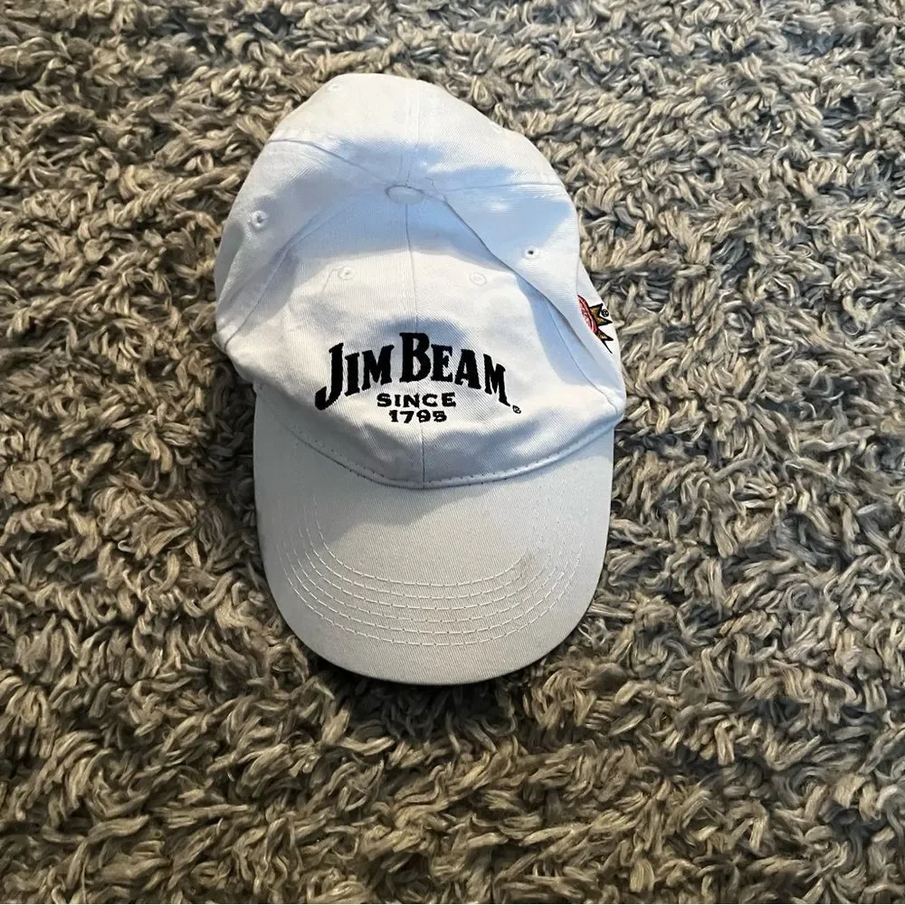 Jim beam white baseball cap hat
